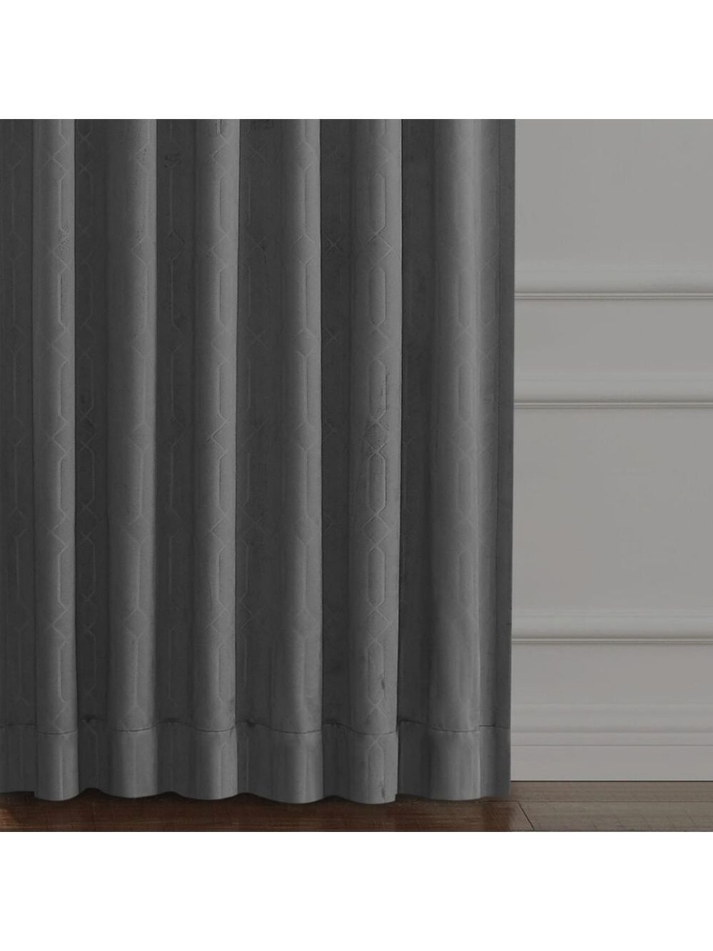 CENTRAL PARK ROD POCKET BACK TAB VELVET DARK GRAY CURTAIN SET NEW 2 PCS  52 X 63